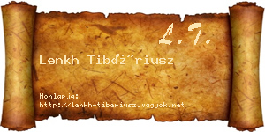 Lenkh Tibériusz névjegykártya